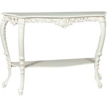 Consolle ingresso shabby 130x88x36 cm Made in Italy Tavolino ingresso stile barocco bianco