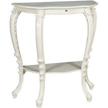 Consolle ingresso shabby 87x38x84 cm Made in Italy Tavolino ingresso stile barocco bianco