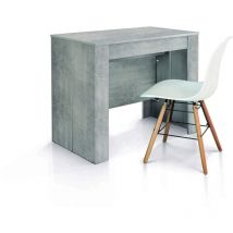 Consolle in legno nobilitato finitura beton allungabile 50x90 cm - 230x90 cm - Grigio