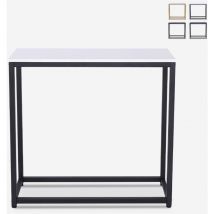 Console d'entrée moderne en métal 80x30x75cm Nigel - Blanc