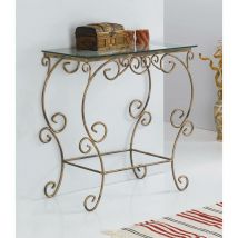 Spazio Casa - Consolle Rettangolare in Ferro Battuto Colori Ferro: Avorio anticato - Avorio anticato