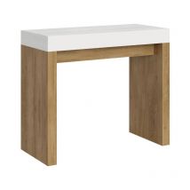 Consolle allungabile 90x40/300 cm Roxell Mix piano Bianco Frassino - struttura Quercia Natura