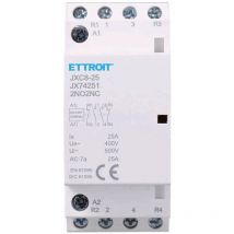 Ettroit - contacteur modulaire sur barre din 4P 25A 400V 2 contacts ouverts no + 2 contacts fermés nc type 22