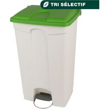 JVD - Container 90L blanc couvercle vert - Matériel professionnel