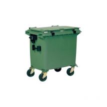 Container poubelle 660 l avec couvercle vert