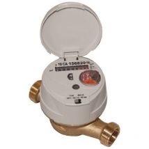 Contatore asciutto 1/2" con certificato 8 rulli con raccordi bosco itron