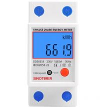 Contatore elettrico sotto monofase, modulare 80A max, Tariffa semplice, display lcd.