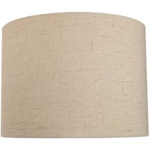 Contemporary and Sleek Taupe Textured 10 Linen Fabric Drum Lamp Shade 60w Max by Happy Homewares Taupe