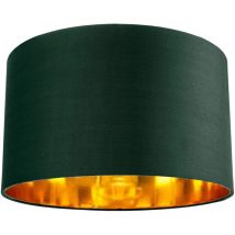 Happy Homewares - Contemporary Green Cotton 14 Table/Pendant Lamp Shade with Shiny Copper Inner by Forest Green