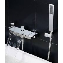 Lookshop - Contemporary recessed bathtub faucet with chrome hand shower