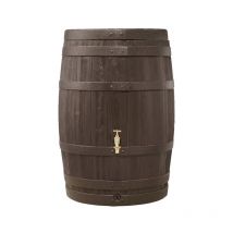 Graf - Depósito de agua pluvial barrica 260 litros con filtro incluido - madera oscura