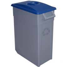 Denox - Contenedor de basura 65, 85 y 110 l para reciclar Cerrado con tapa de color 2 ruedas 65 l - Tapa cerrada (Azul)