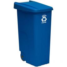 WellHome Contenedor de reciclaje 110L, cerrado con tapa y ruedas