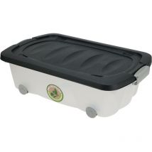 Conteneur de rangement, sur roulettes, plastique recyclé, 24 l