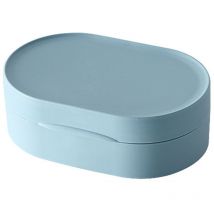 Conteneur de savon de voyage avec porte-savon portable ovale et couvercle pour camping et gym