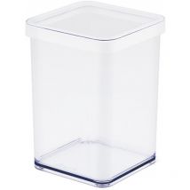 Loft 11604 Distributeur rectangulaire 1L transparent, White - Rotho
