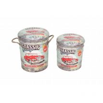 Defibrico - Conteneurs intérieurs pouf avec siège en pvc rembourré 2 pièces White - White