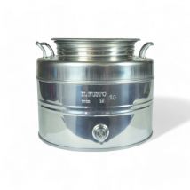 Contenitore acciaio inox per olio con tappo a vite e attacco rubinetto - 100 lt