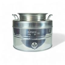 Contenitore acciaio inox per olio con tappo a vite e attacco rubinetto - 20 lt