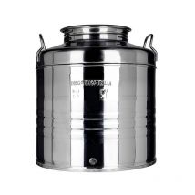 Megashopitalia - Contenitore Bidone Fusto per Olio in Acciaio inox 18/10 Predisposto per Rubinetto da 1/2' 30 lt