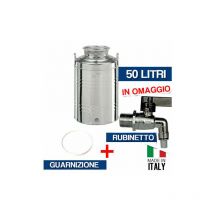 Olivari - contenitore bidone fusto per olio in acciaio inox 15 30 50 lt m. italy 36183V 50 lt c/rub. (28799/2