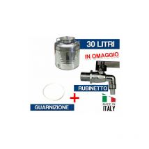 Contenitore bidone fusto per olio in acciaio inox 15 30 50 lt m. italy 36183V 30 lt c/rub. (36184/1