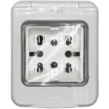 4 Box - Contenitore con presa multistandard, 2 moduli, IP55 - 4Box Externa IP55 4B.IP55.H21
