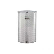 Contenitore enologico a fondo piano inox 18/10 saldato - lt.50 ø mm.390x490h. bocc.f1/2' tappo fiorettato 1 pezzi Maffei