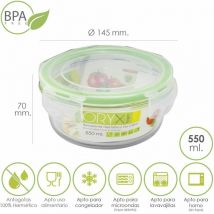 Contenitore Ermetico Tondo In Vetro 550 ml. ø 145x7(h) cm.