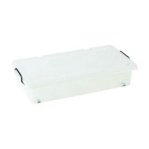 Contenitore k-box 35L basso trasparente c/ruote 78x37x16h cm - King Home