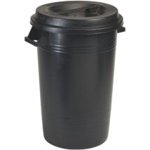 Contenitore industriale 100L in PEHD nero – Ø superiore 520mm, Ø base 415mm, altezza 670mm – ECOPLAST