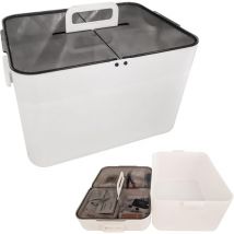 Maka - Contenitore Medicinali Portatile 27x21x18 cm in abs con Coperchio Trasparente, Organizer Versatile per Medicine, Cosmetici, Trucchi e Snack