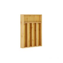 Contenitore per posate, organizer per cassetto 25x35x5 cm in bambù