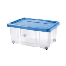 Tontarelli - Contenitore 'puzzle box' con coperchio a scatto e ruote - cm.60,5x40x27,3h. lt.43 6 pezzi