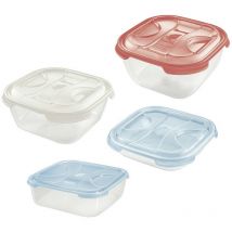 Contenitore quadro in plastica 'frigo box' LT2 cm 19,5X19,5X H.10 acqua trasp.