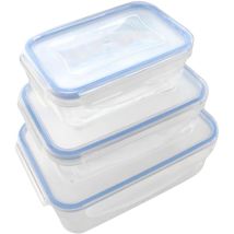 Contenitore Rettangolare In Plastica Set 'superlock' Kit 3 Pezzi - Lt 0,24 / 0,5 / 1,0