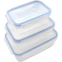 Contenitore rettangolare in plastica set 'superlock' kit 3 pezzi - lt 0,5 / 1,0 / 1,5 Ecoplast