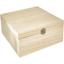 15126 Scatola Portaoggetti, Legno, Beige, 23x23x10.5 Cm - Zeller