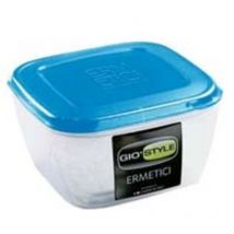 Contenitori ermetici quadrati per alimenti in plastica - lt.4,00 - cm.23x23x12h 3 pezzi Giostyle