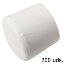 Contera plastico redonda exterior blanca 16 mm. bolsa 200 unidades