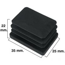 Virole Rectangulaire Noire 25x35mm. Blisters 4 pièces.