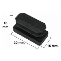 Virole Rectangulaire Noire 15x30mm. Blisters 4 pièces.