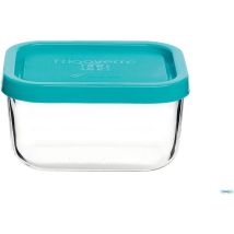 Contenitore porta alimenti in vetro trasparente 19x19 cm – Resistente al microonde – Made in Italy