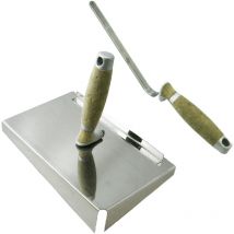Fugblech Edelstahl 245x155mm + Fugenkelle 10mm Ledergriff Ct04 - Contoo