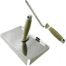 Fugblech Edelstahl 245x155mm + Fugenkelle 12mm ledergriff CT04 - Contoo