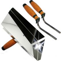 Fugblech Edelstahl 245x155mm + Fugenkelle 6,8mm korkgriff CT04 - Contoo