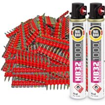 Contoo - Gaskartusche HB32 x 2 St. + Betonnägel 25mm 2000 St HB42