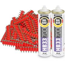 Contoo - Gaskartusche HB33 x 2 St. + Betonnägel 19mm 2000 St HB42