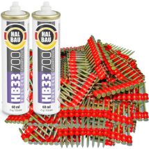 Contoo - Gaskartusche HB33 x 2 St. + Betonnägel 32mm 2000 St HB42