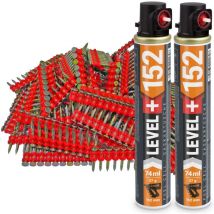 Contoo - Gaskartusche L+152 x 2 St. + Betonnägel 25mm 1000 St HB42